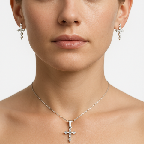 Set cruz Plata .925