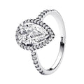 Anillo Pan 1:1 Circonia Semilla Grande con Micro Circonias, Plata .925