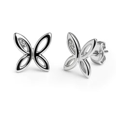 Broquel Mariposa Lisa con una Circonia Plata .925