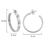Arracada Inspirada Cartier 1:1 Amor Grande Lisas, Plata .925 con Baño de Rodio