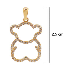 Dije Oso 2.5 cm con Micro Circonias Oro 14K