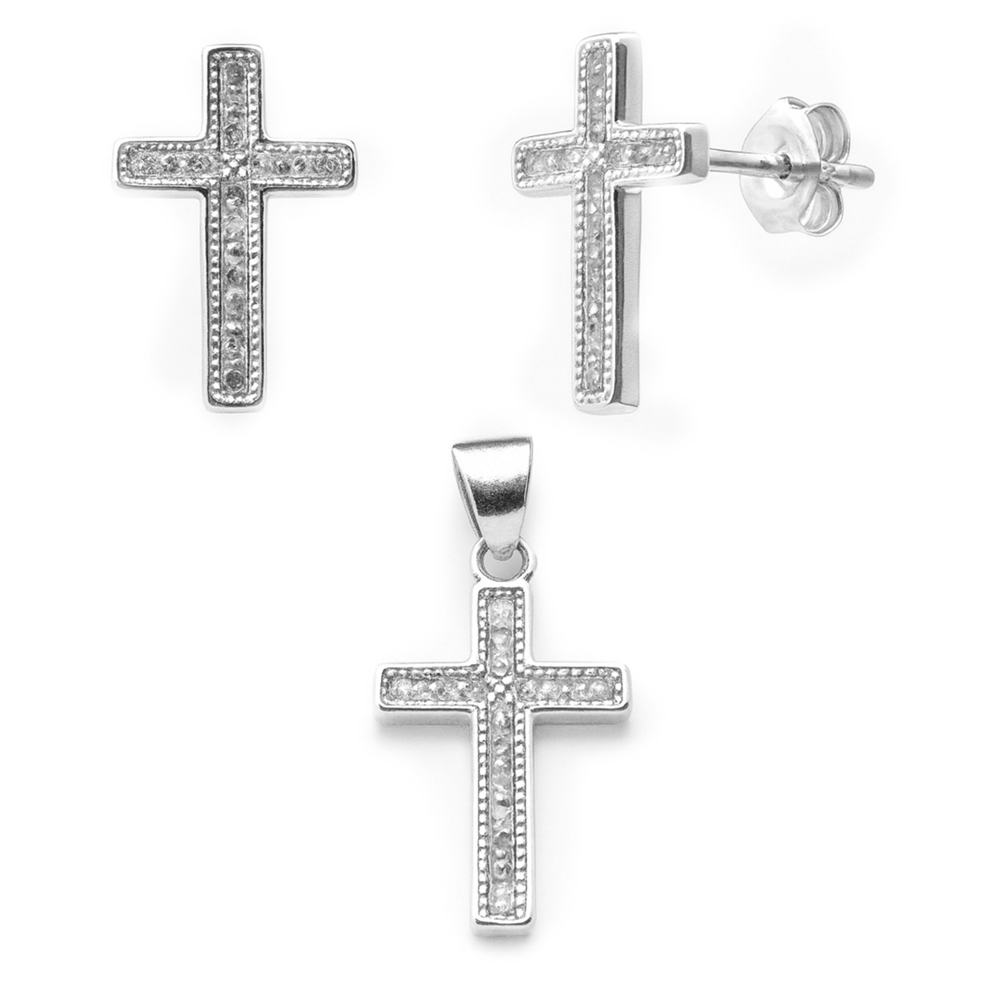 Set cruz Plata .925