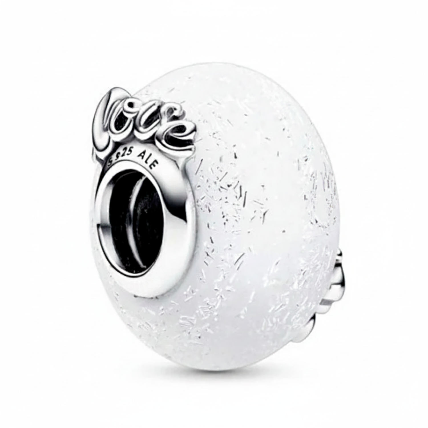 Charm Inspirado Pan 1:1 de Cristal Murano Love Mom Plata .925