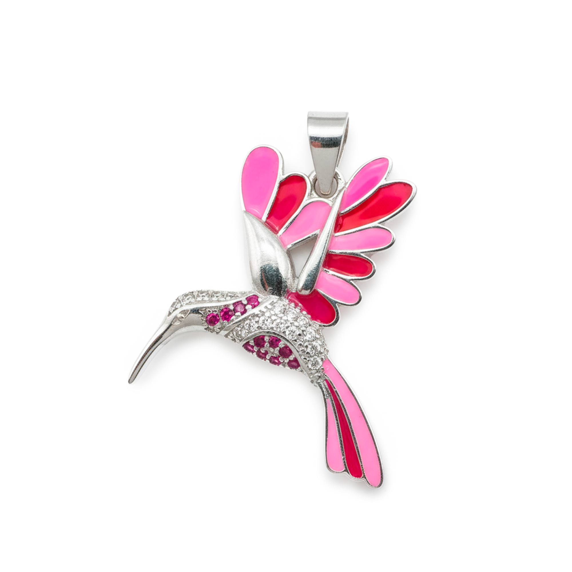 Dije de Colibri Esmaltado con Micro Circonias Plata .925