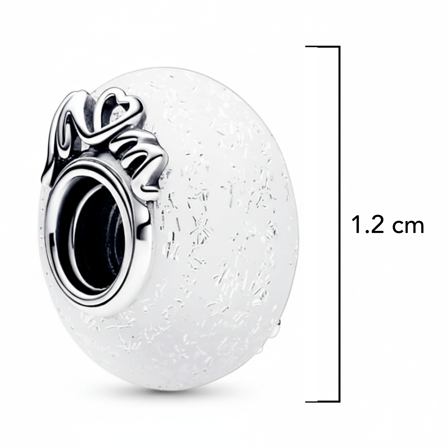 Charm Inspirado Pan 1:1 de Cristal Murano Love Mom Plata .925