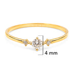 Anillo Tres Circonias Disminución Oro 10K