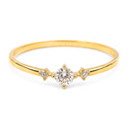 Anillo Tres Circonias Disminución Oro 10K