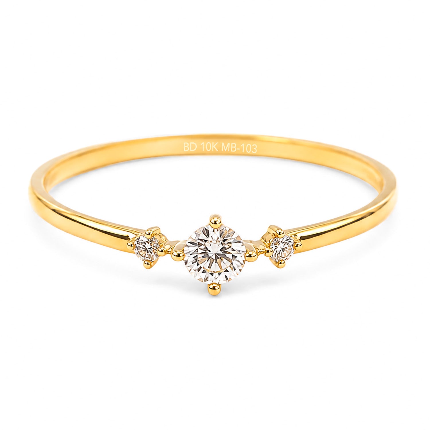 Anillo Tres Circonias Disminución Oro 10K