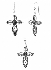 Juego Cruz Marquesita Plata .925