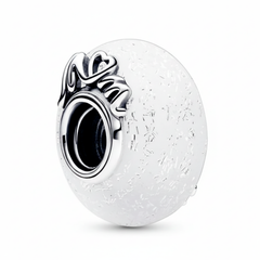 Charm Inspirado Pan 1:1 de Cristal Murano Love Mom Plata .925