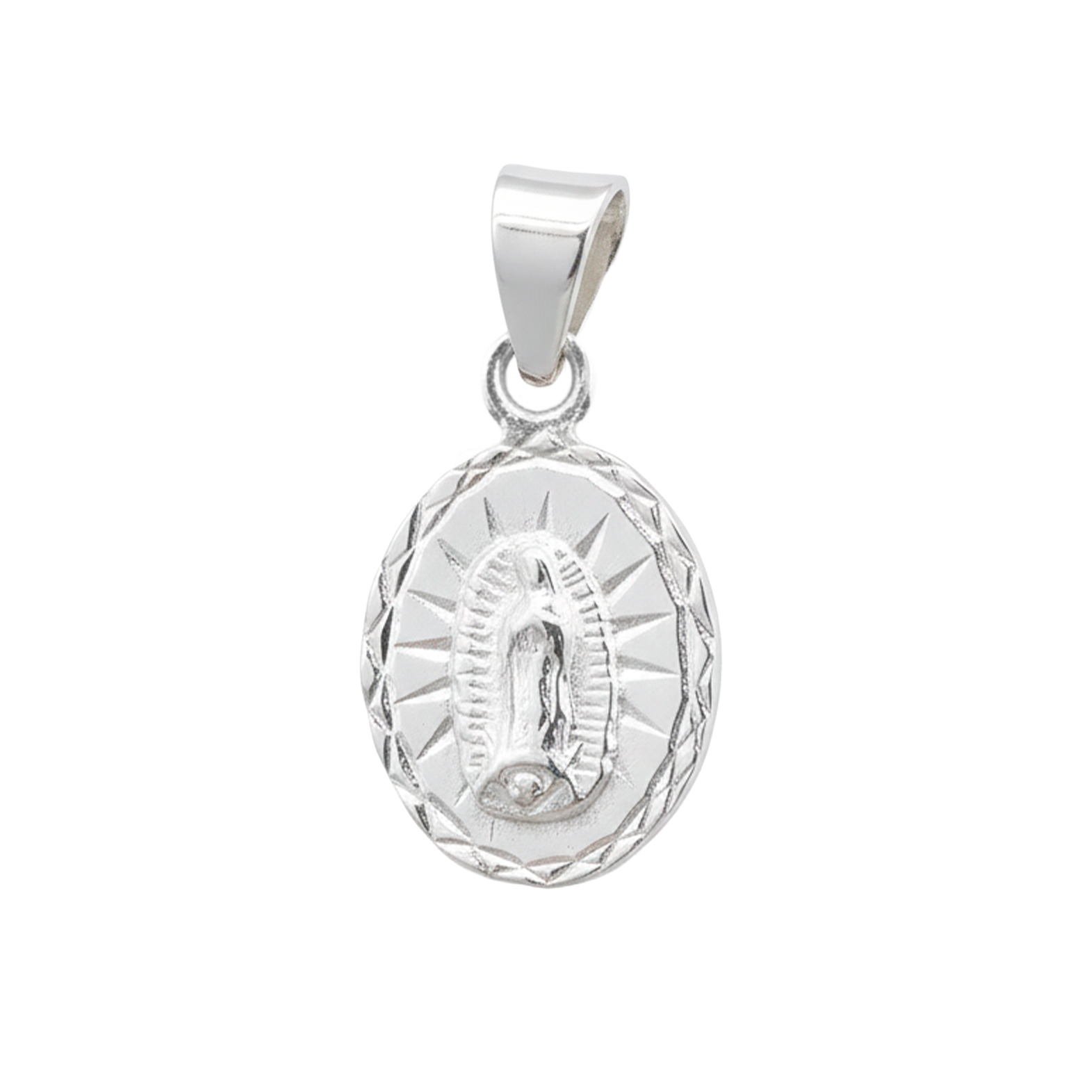 Dije Medalla de la Virgen de 2cm Plata .925