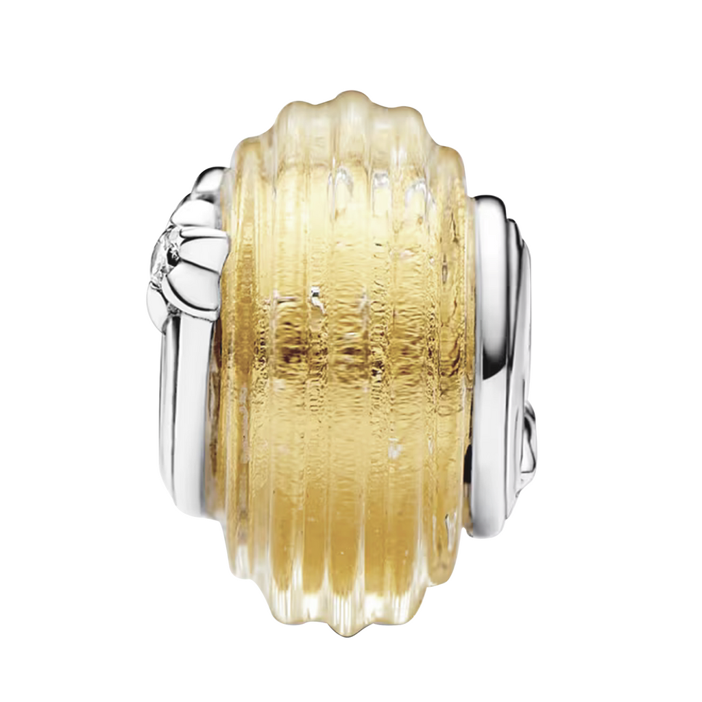 Charm Inspirado Pan 1:1 de Cristal Murano Shooting Star Groveed Plata .925