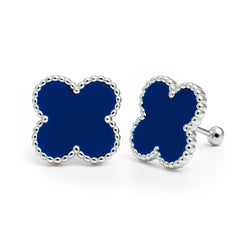 Broquel Flor Economico Esmaltado Inspirado Van C Chico Plata .925