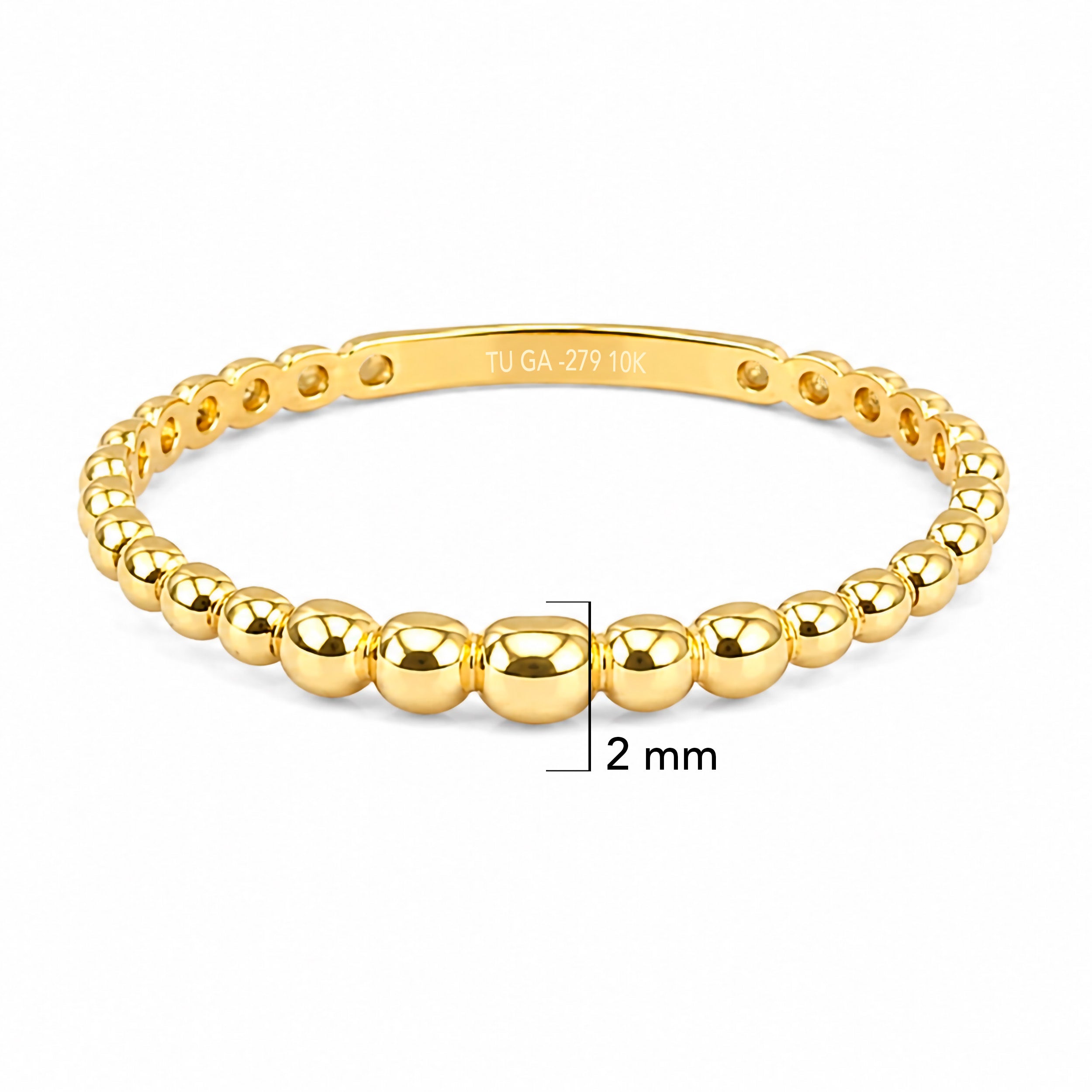 Anillo Medias Bolitas Oro 10K