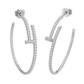 Arracada Inspirada Cartier 1:1 Maxi Clavo con Circonias, Plata .925 con Baño de Rodio