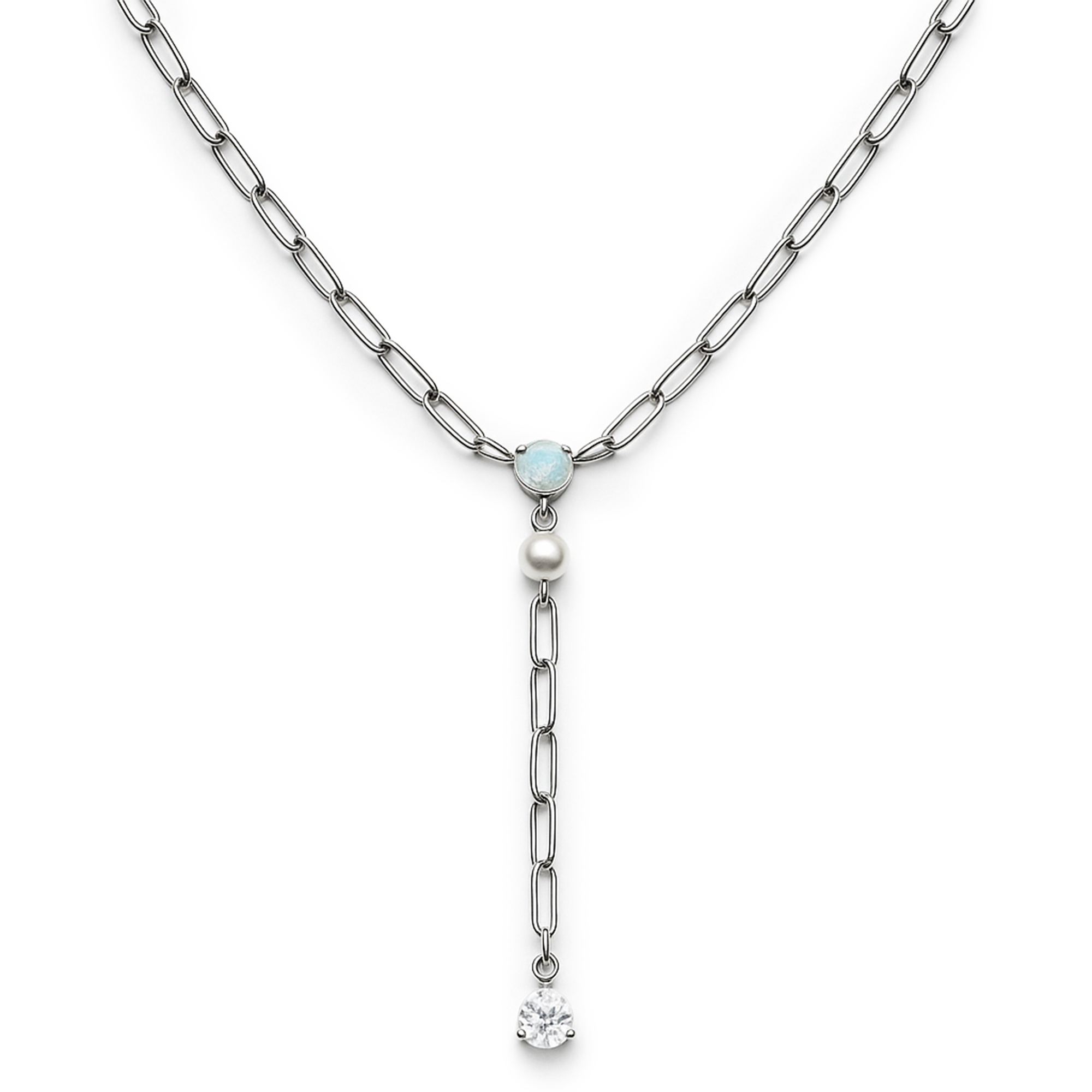 COLLAR OPALO PLATA .925