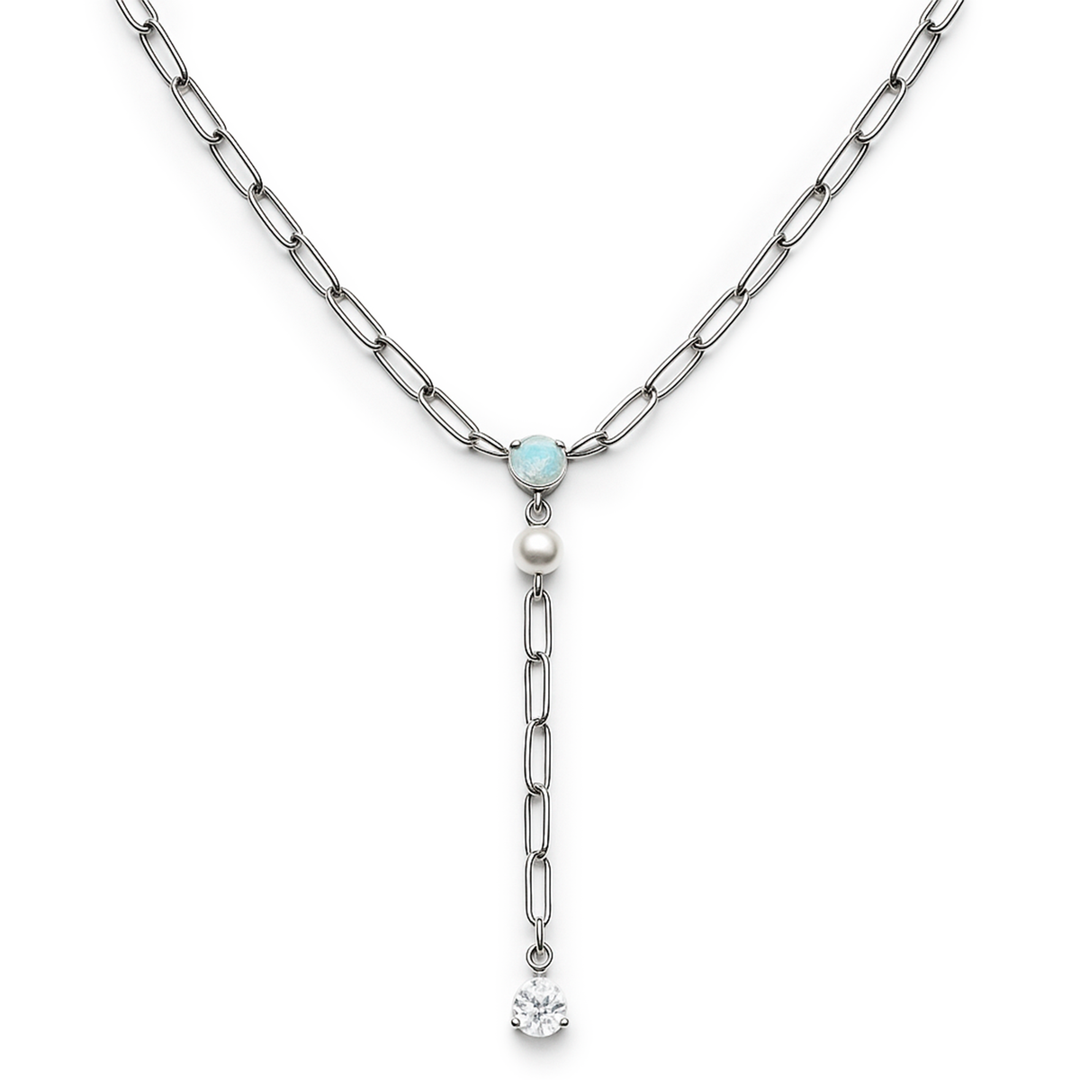 COLLAR OPALO PLATA .925