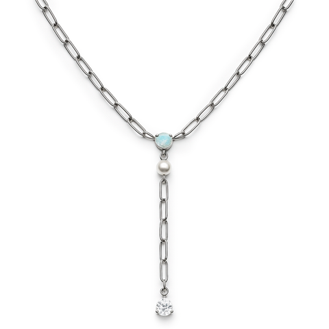 COLLAR OPALO PLATA .925