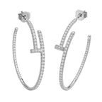 Arracada Inspirada Cartier 1:1 Maxi Clavo con Circonias, Plata .925 con Baño de Rodio
