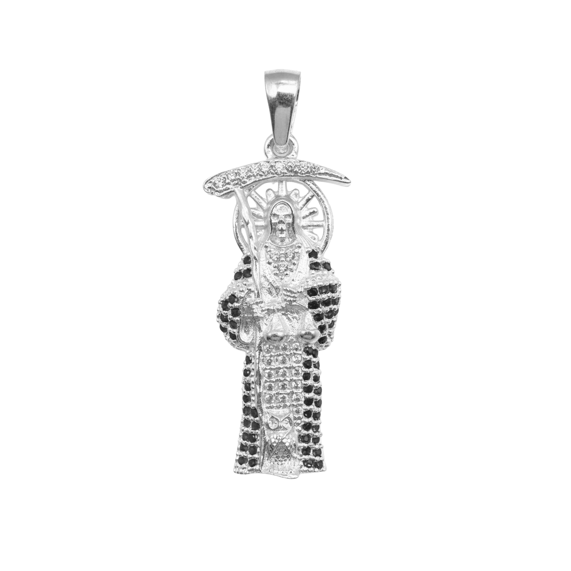 Dije Santa Muerte con Circonias de 5.7 Plata .925