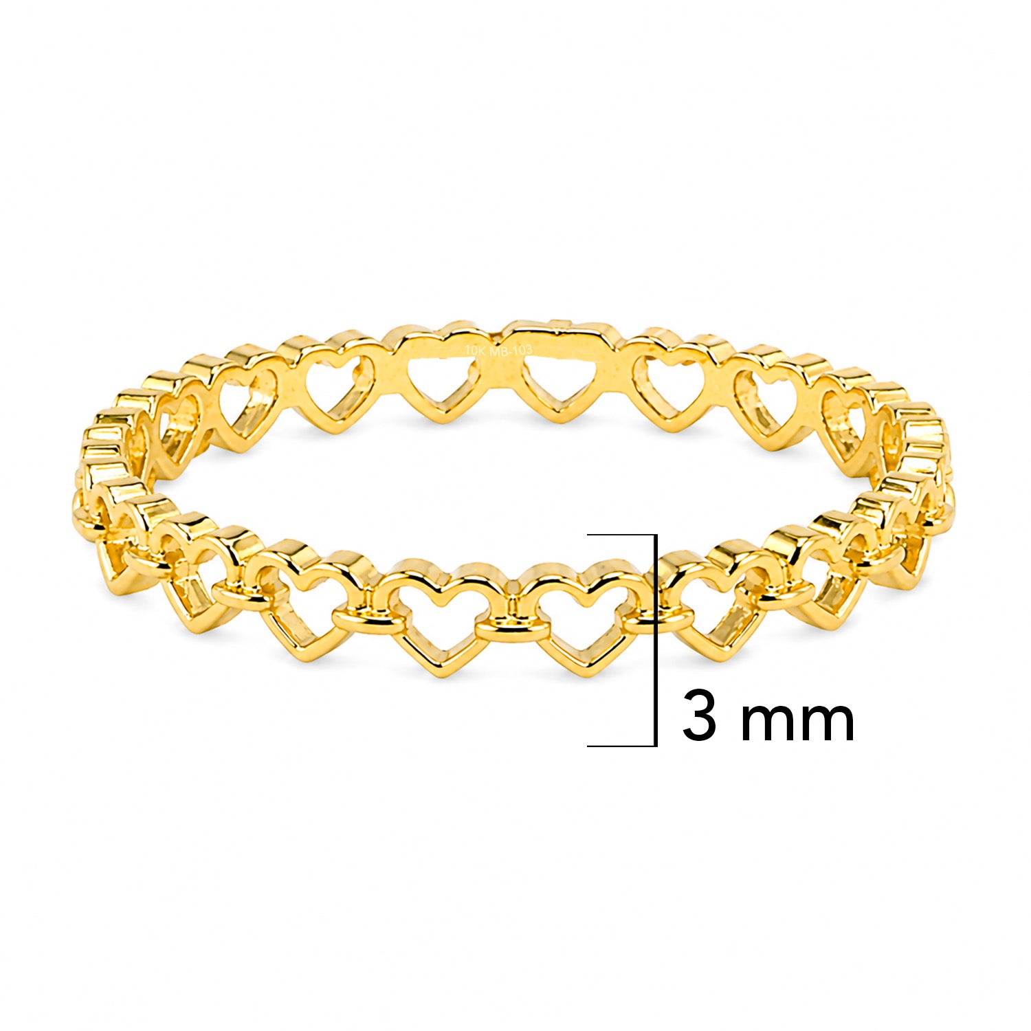 Anillo Silueta de Corazones Oro 10K