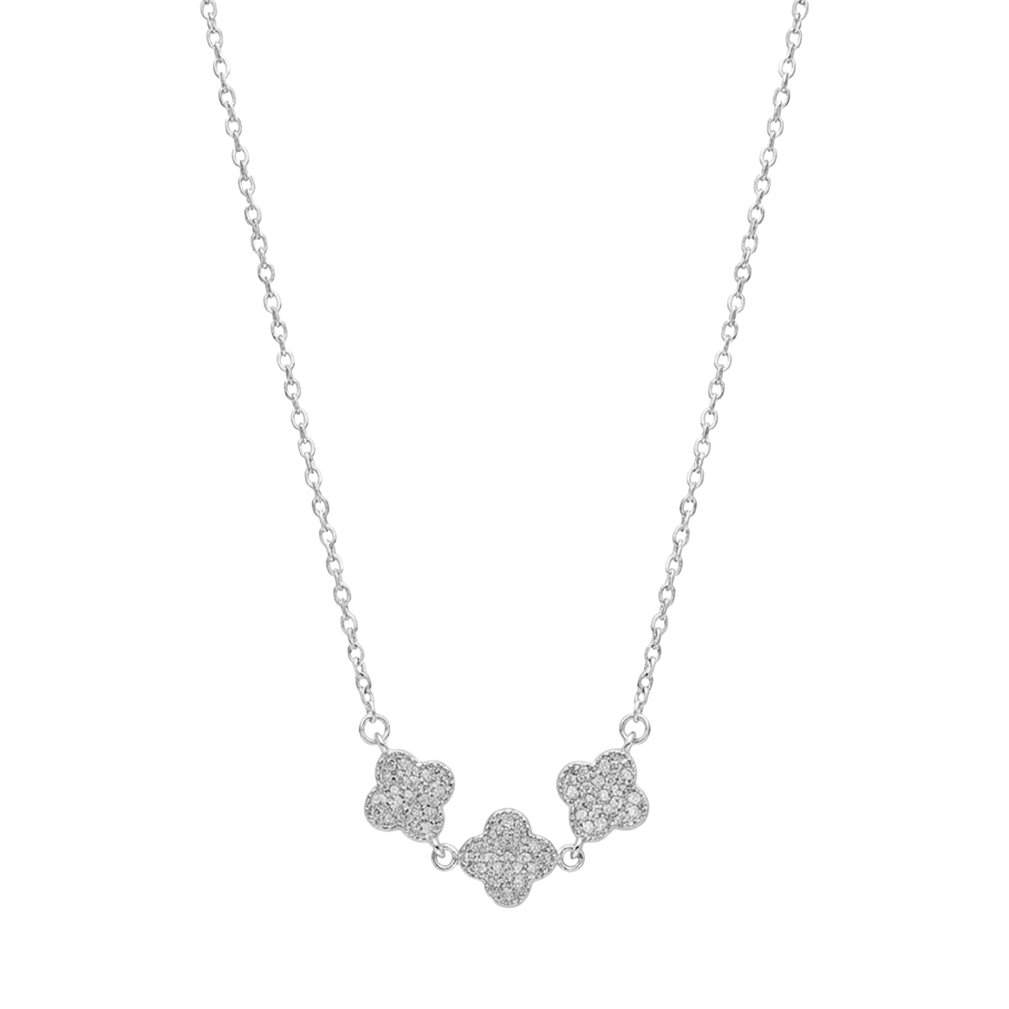 Collar Inspirado Van C con Micro Circonias Plata .925 con Rodio