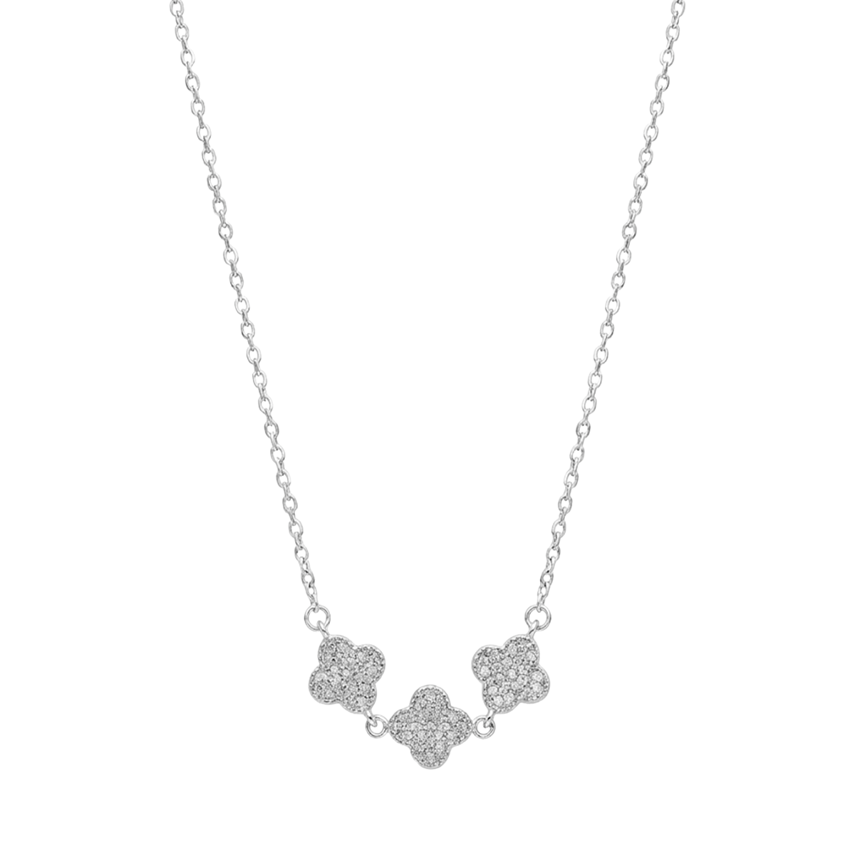 Collar Inspirado Van C con Micro Circonias Plata .925 con Rodio