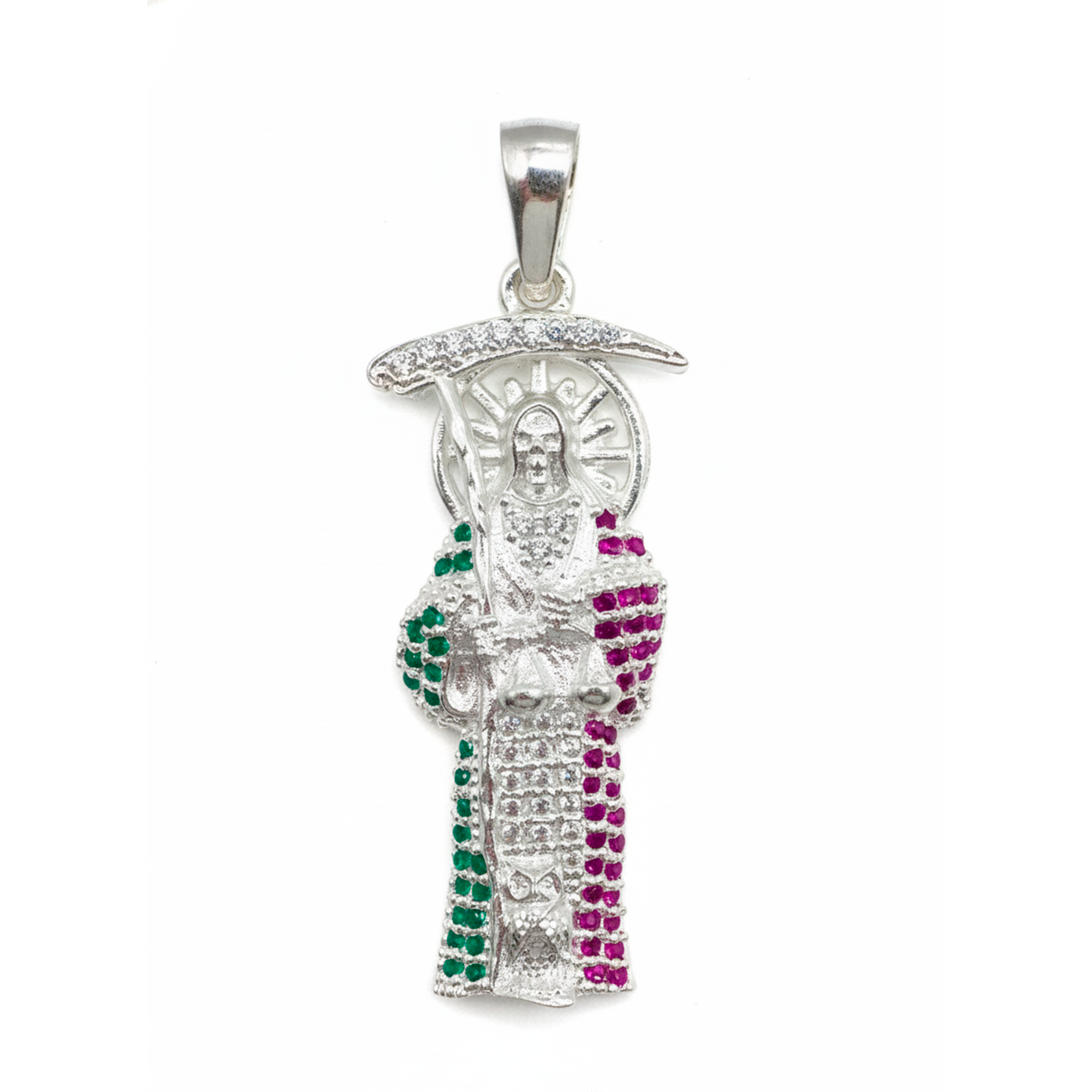 Dije Santa Muerte con Circonias de 5.7 Plata .925