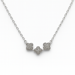 Collar Inspirado Van C con Micro Circonias Plata .925 con Rodio