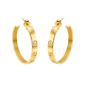 Arracada Inspirada Cartier 1:1 Amor Lisas, Plata .925 con Baño de Oro 18k