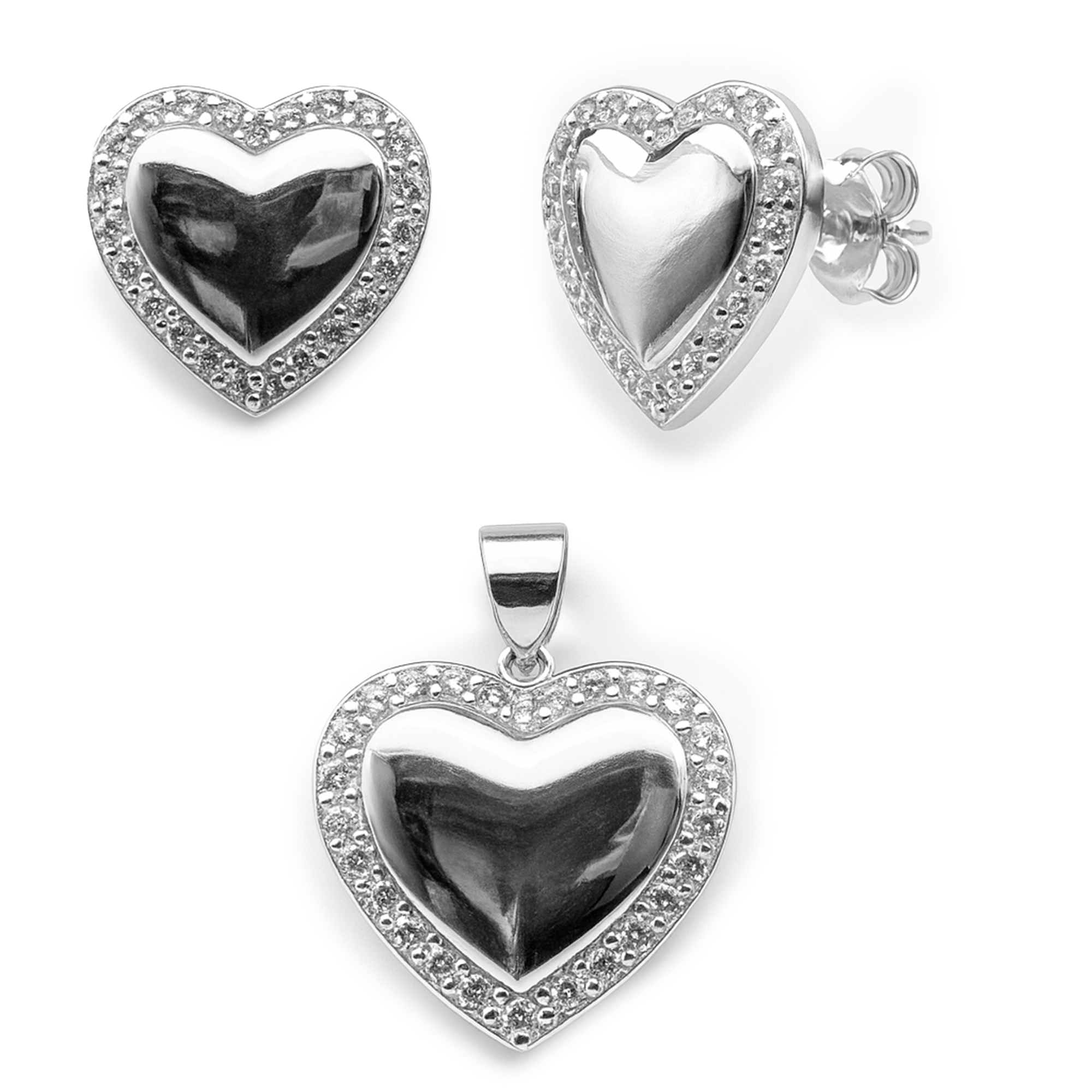 Set corazón Plata .925