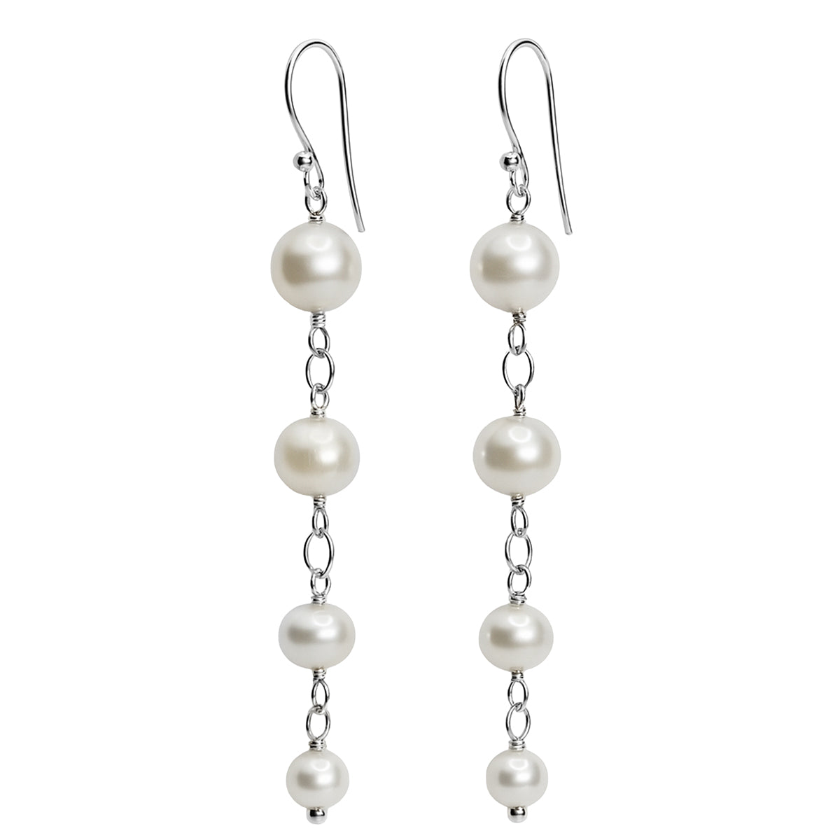 Arete Largo Perla Natural Hecho a Mano Plata .925