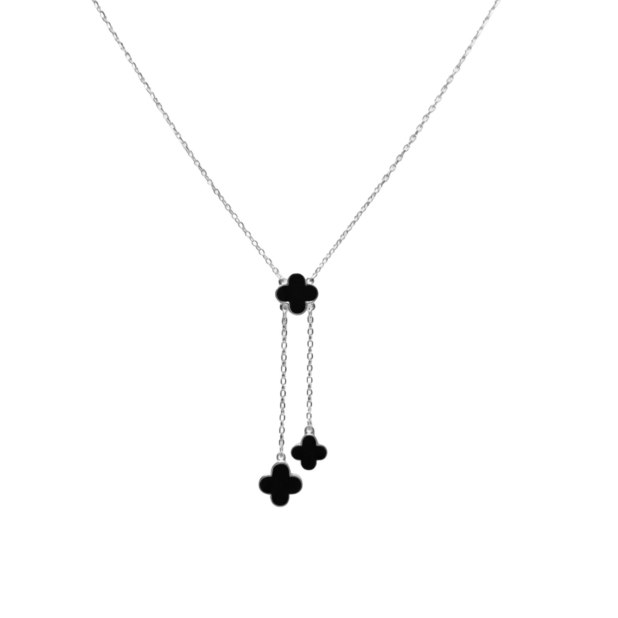 Collar Flor Inspirado Van C Corbatero Plata .925 con Rodio