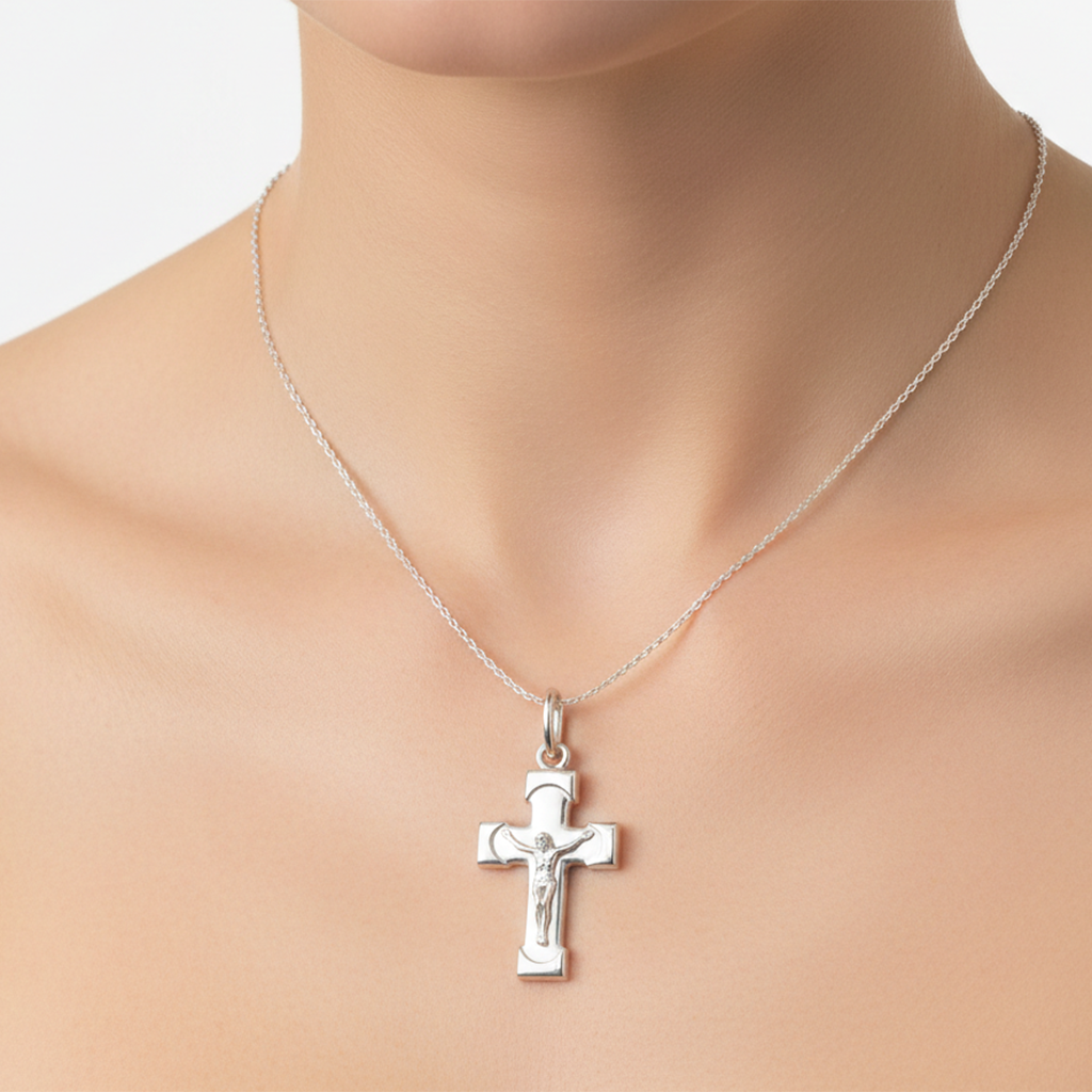 Dije con Cristo de 3cm Plata .925