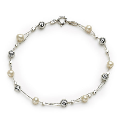 57- Pulsera perlas Plata .925