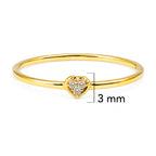 Anillo 3 Circonias en Corazón Chico Oro 10K