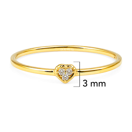 Anillo 3 Circonias en Corazón Chico Oro 10K