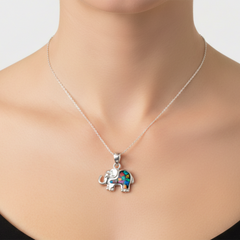 Dije Elefante con Ópalo de 1.8cm Plata .925