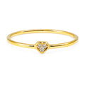 Anillo 3 Circonias en Corazón Chico Oro 10K