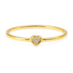 Anillo 3 Circonias en Corazón Chico Oro 10K