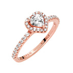 Anillo Pan 1:1 Circonia de Corazón con Multi Circonias, Plata .925 con Baño de Oro Rosa