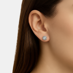 Broquel Madre Perla con Circonias Plata .925 con Rodio