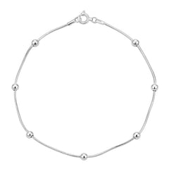 Tobillera Viviana con Bolita Lisa Plata .925