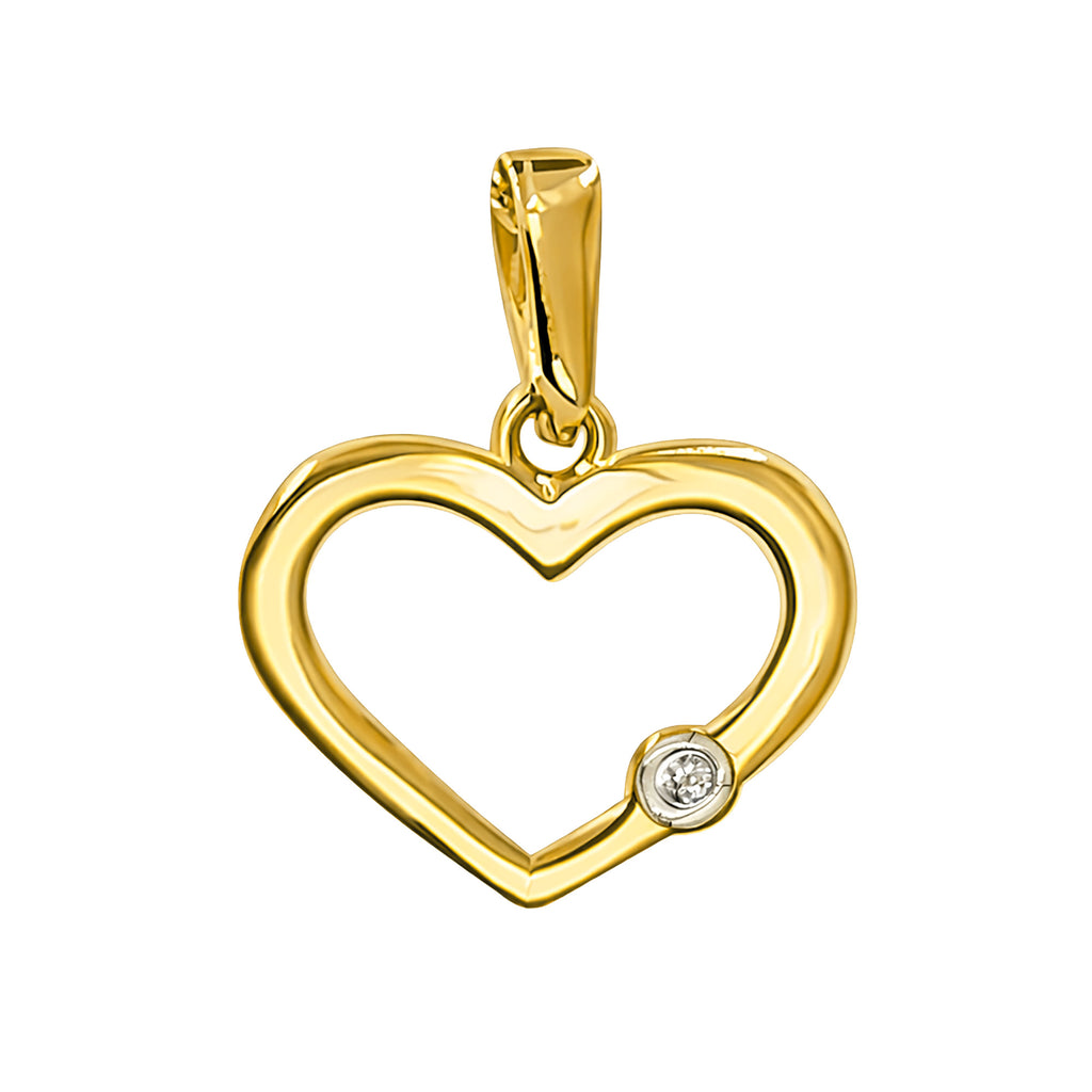 Dije Silueta de Corazón con Circonia Oro 10K