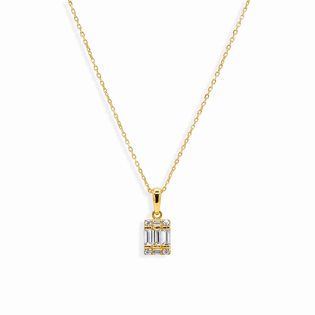 Collar con Circonias Baguette Oro 10K