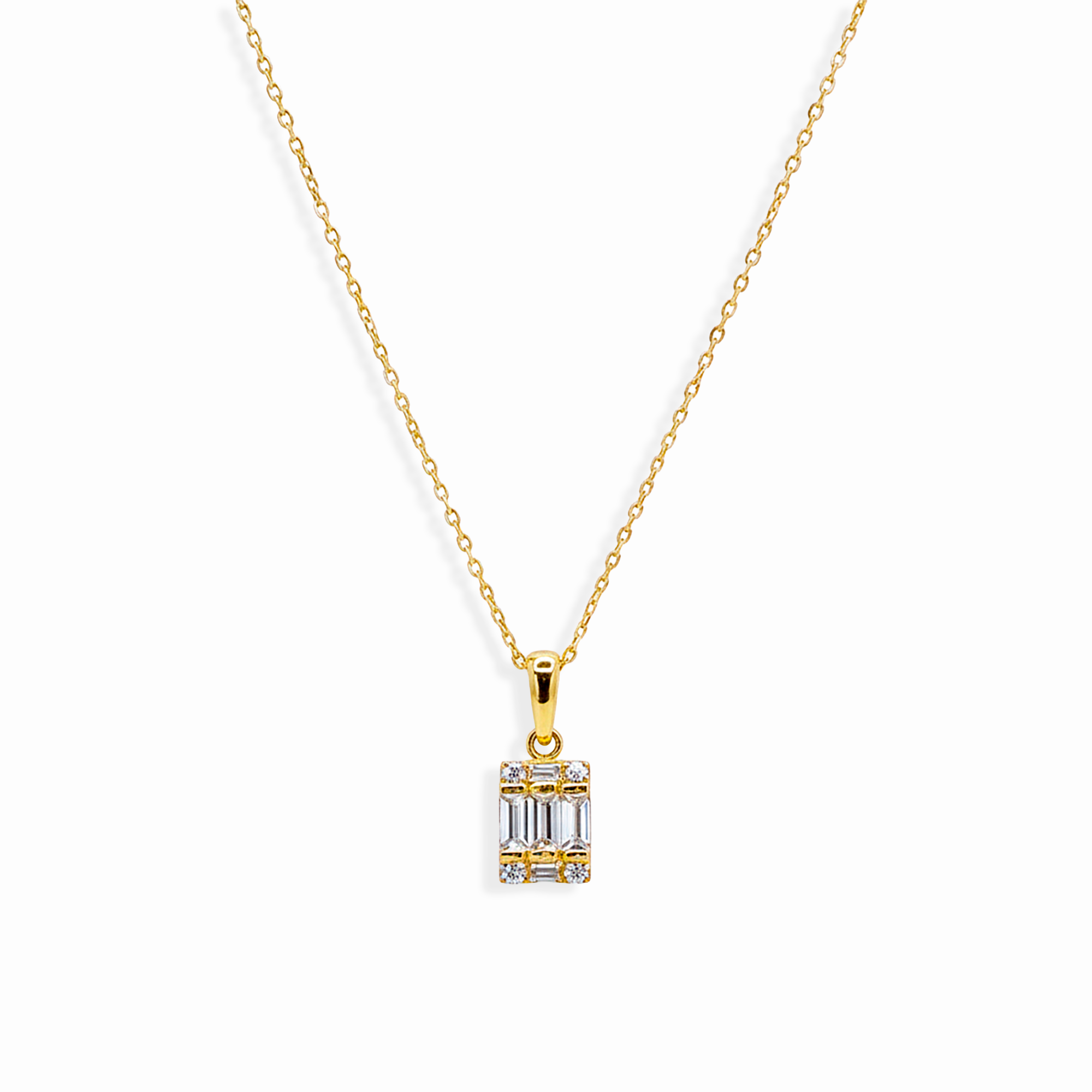 Collar con Circonias Baguette Oro 10K
