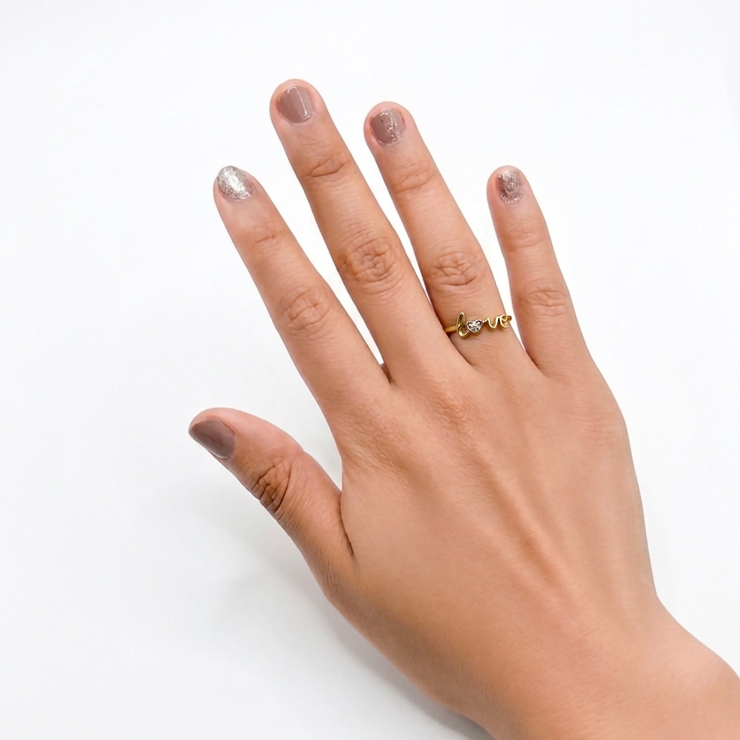 Anillo Love con Circonia Oro 10K