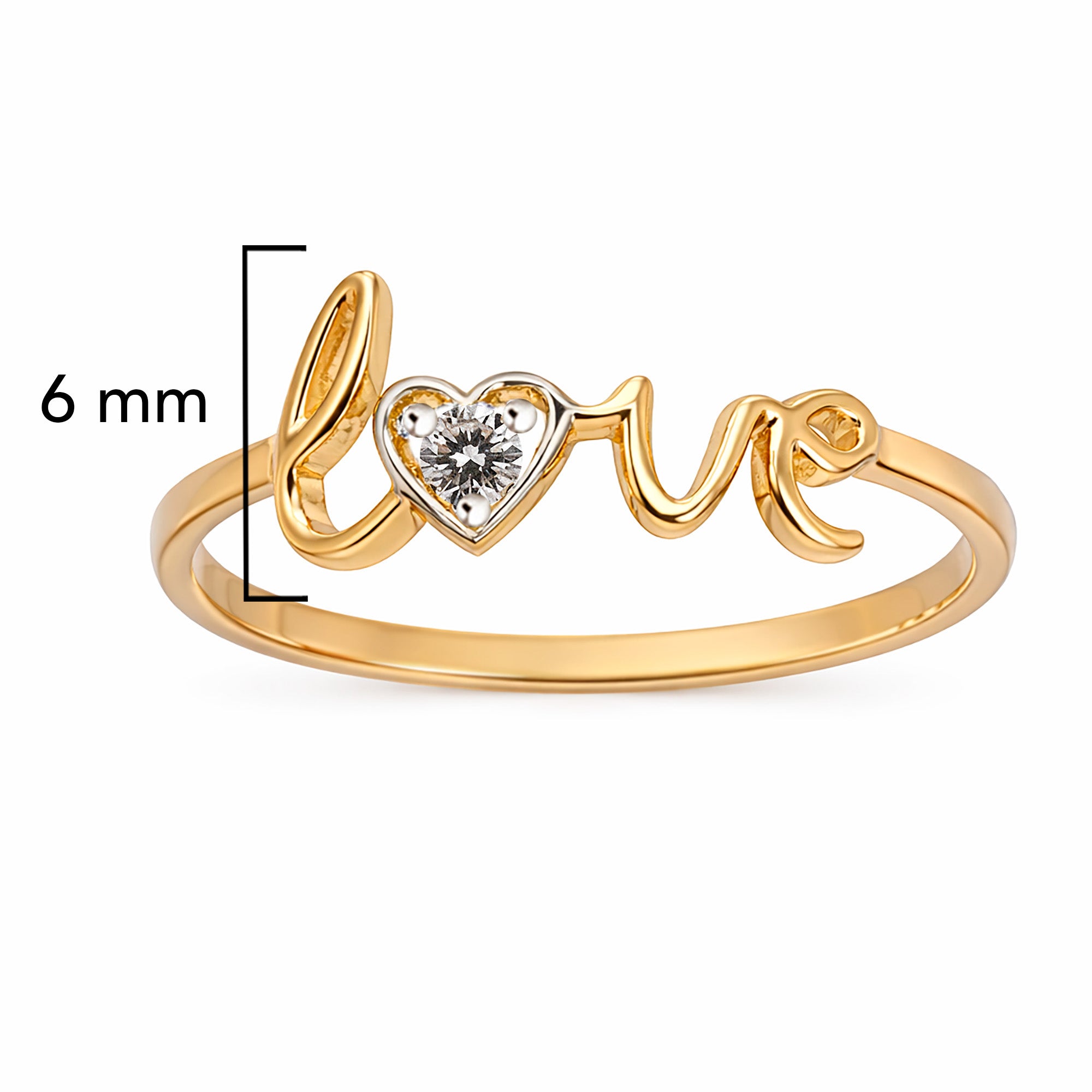 Anillo Love con Circonia Oro 10K