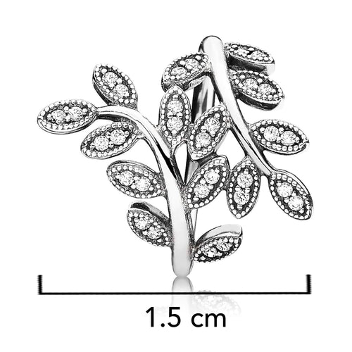 Anillo Pan 1:1 Hojas con Circonias, Plata .925