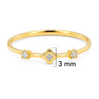 Anillo Inspirado Flor Van C con Circonia Oro 10K